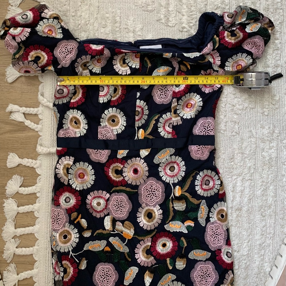Sam Edelman Helium Floral Embroidered Off the Shoulder Dress (Size 10) - Picture 13 of 16